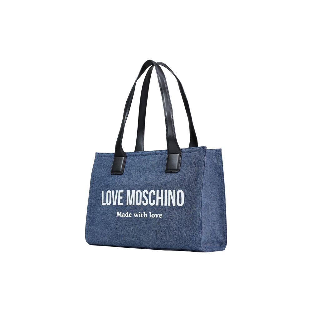 Love Moschino Blue Cotton Blend Handbag