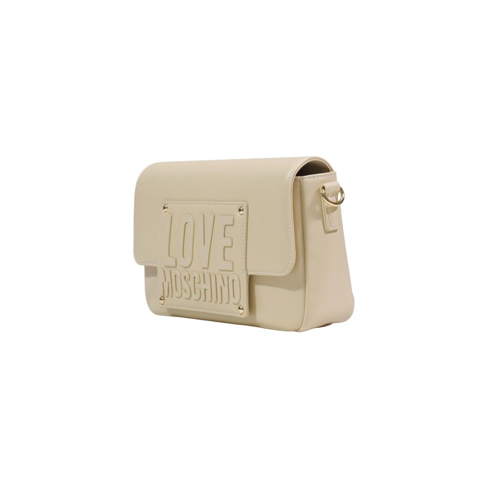 Love Moschino Cream Polyurethane Small Handbag