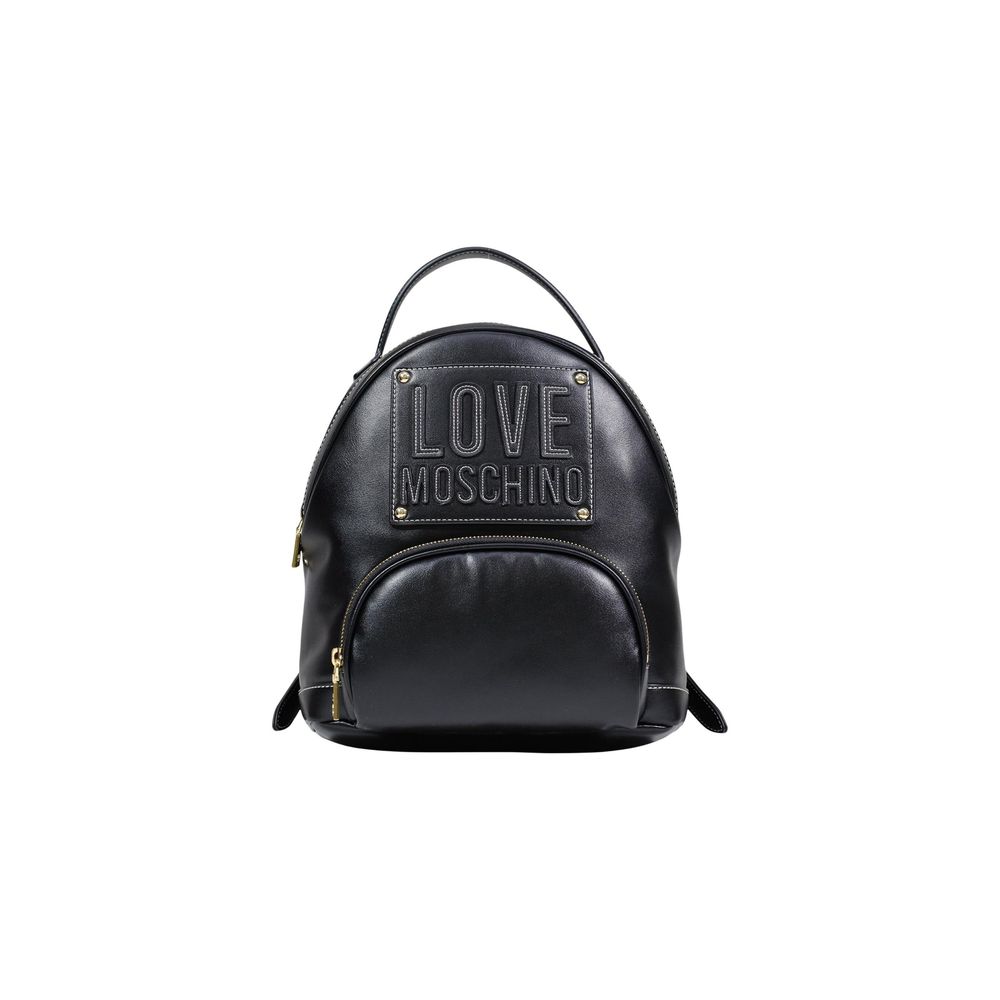 Love Moschino Black Polyurethane Backpack