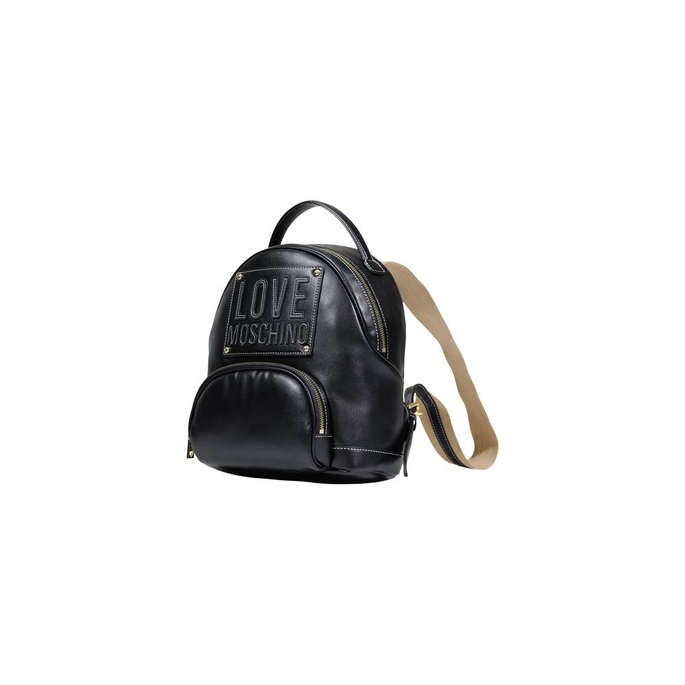 Love Moschino Black Polyurethane Backpack
