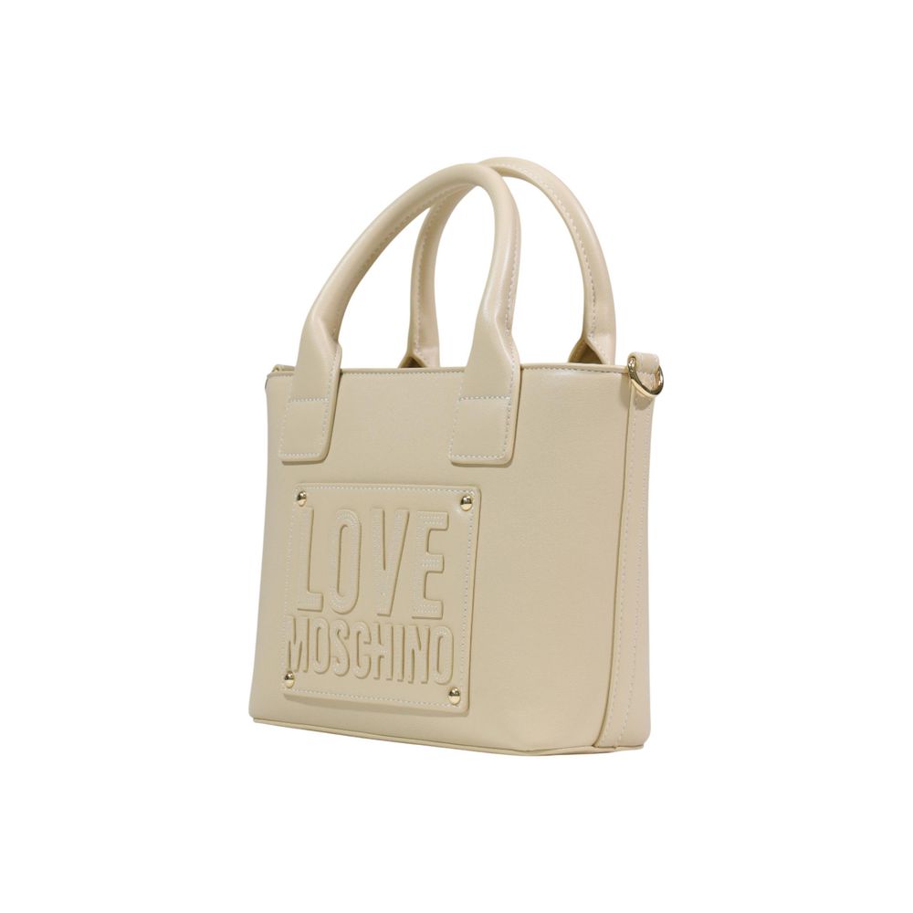 Love Moschino Cream Polyurethane Small Handbag