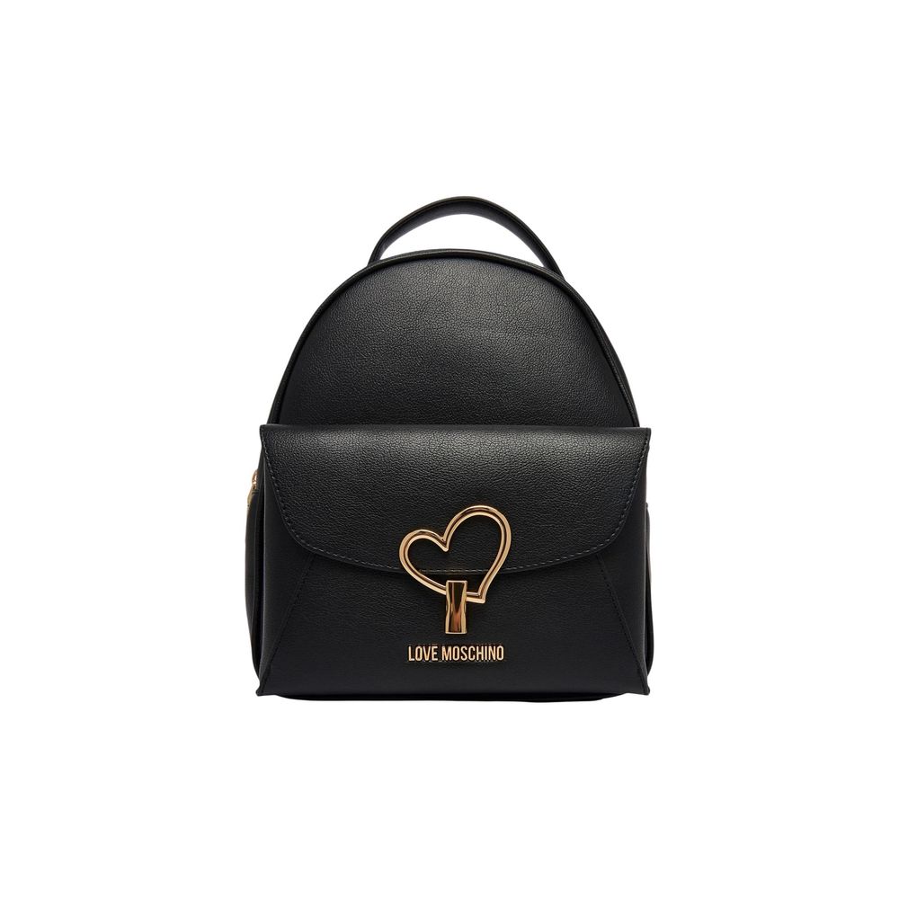 Love Moschino Black Polyurethane Backpack