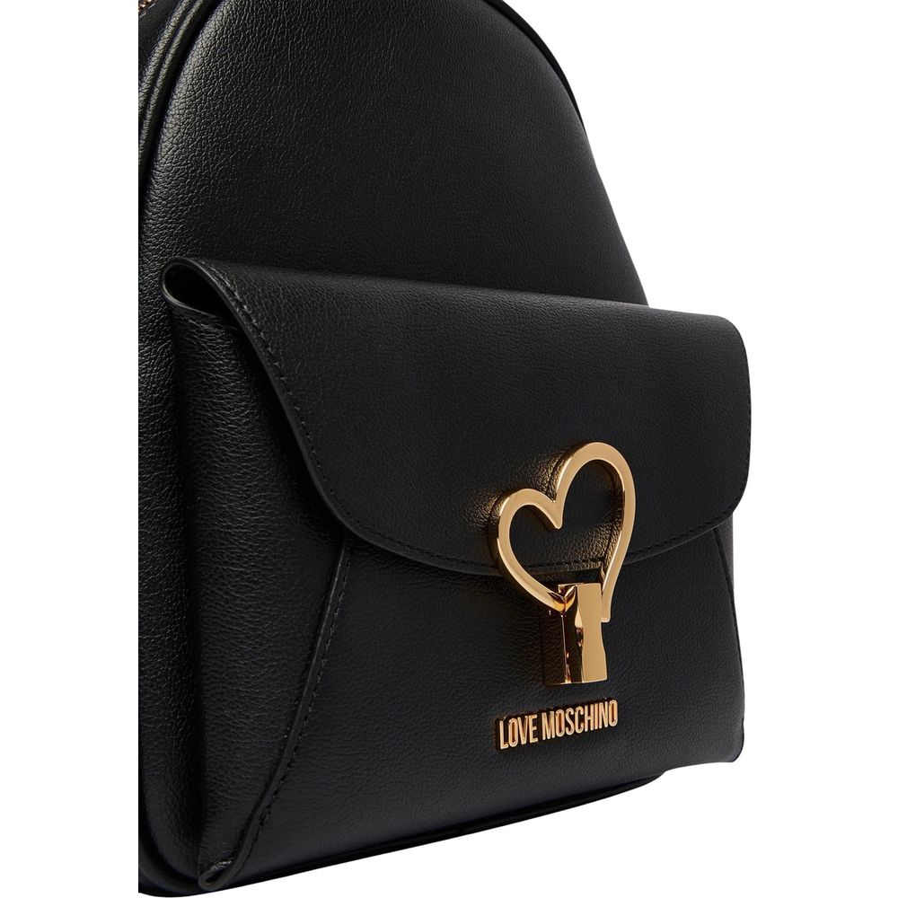 Love Moschino Black Polyurethane Backpack