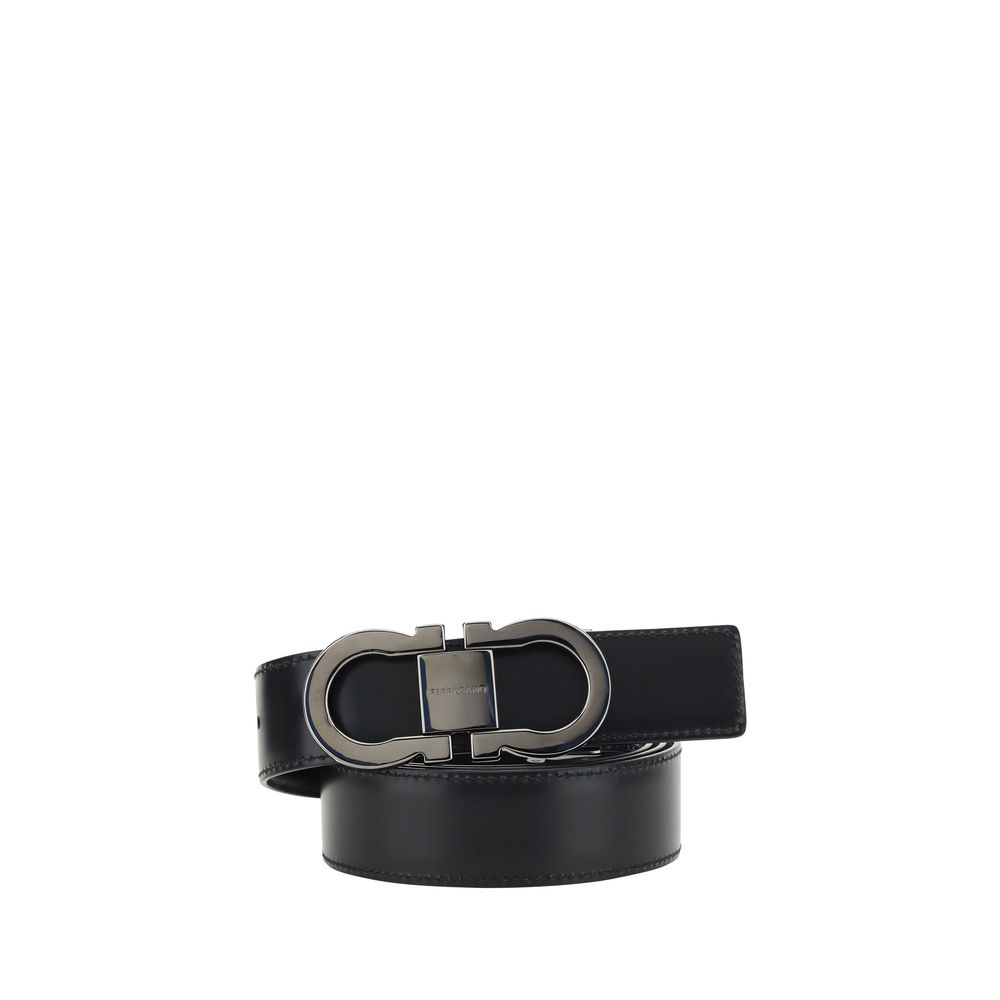 Ferragamo Black Calf Leather Regular Belt