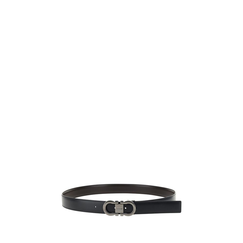 Ferragamo Black Calf Leather Regular Belt