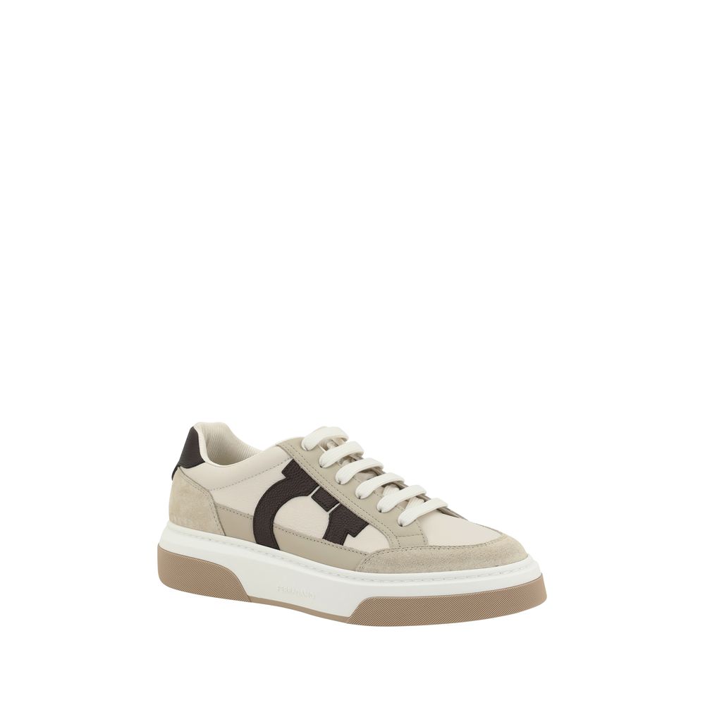 Ferragamo Multicolor Calf Leather Platform Sneakers