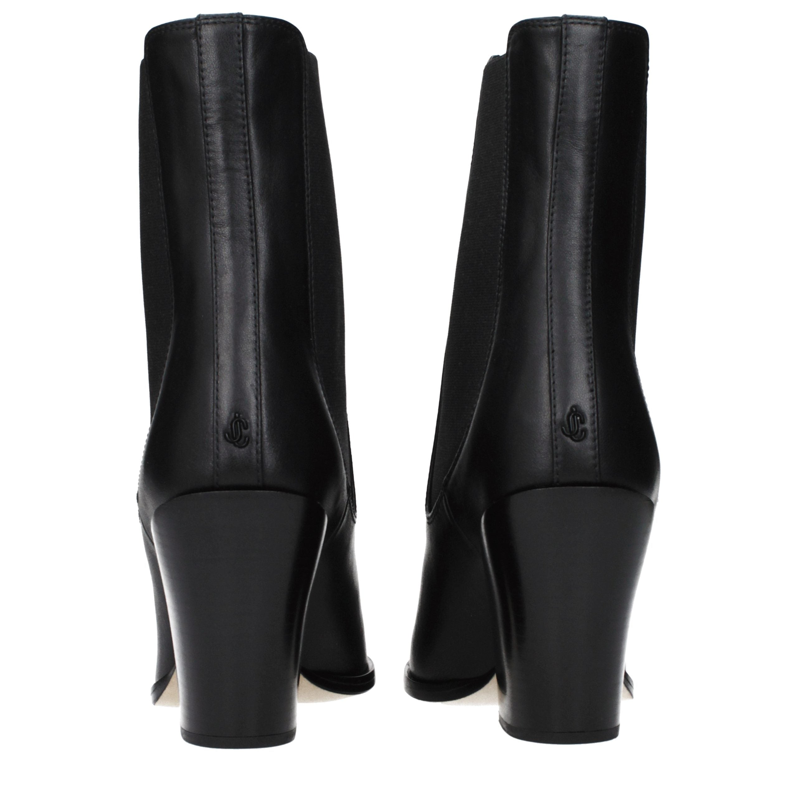 Jimmy Choo Black Leather Ankle Boots