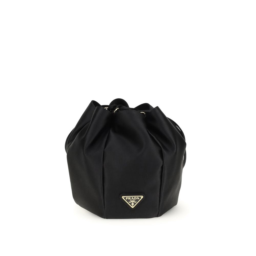 Prada Black Silk Bucket Bag