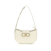Ferragamo White Calf Leather Shoulder Bag