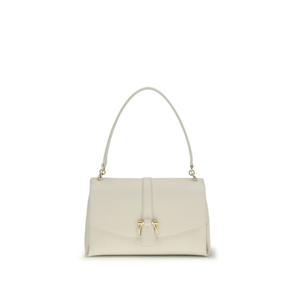 Ferragamo White Calf Leather Shoulder Bag