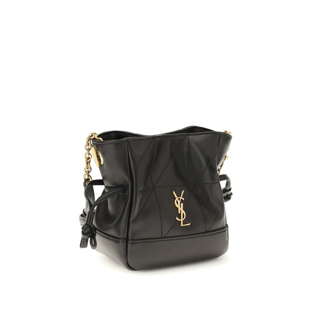 Saint Laurent Black Lambskin Shoulder Bag