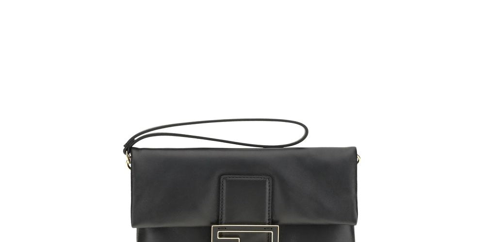 Fendi Black Nappa Leather Clutch Bag