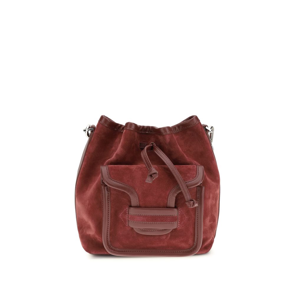Pierre Hardy Bordeaux Calf Leather Suede Bucket Bag