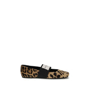 Givenchy Beige Leopard Print Calf Leather Ballet Flats