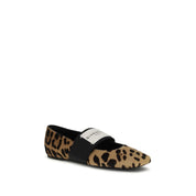 Givenchy Beige Leopard Print Calf Leather Ballet Flats