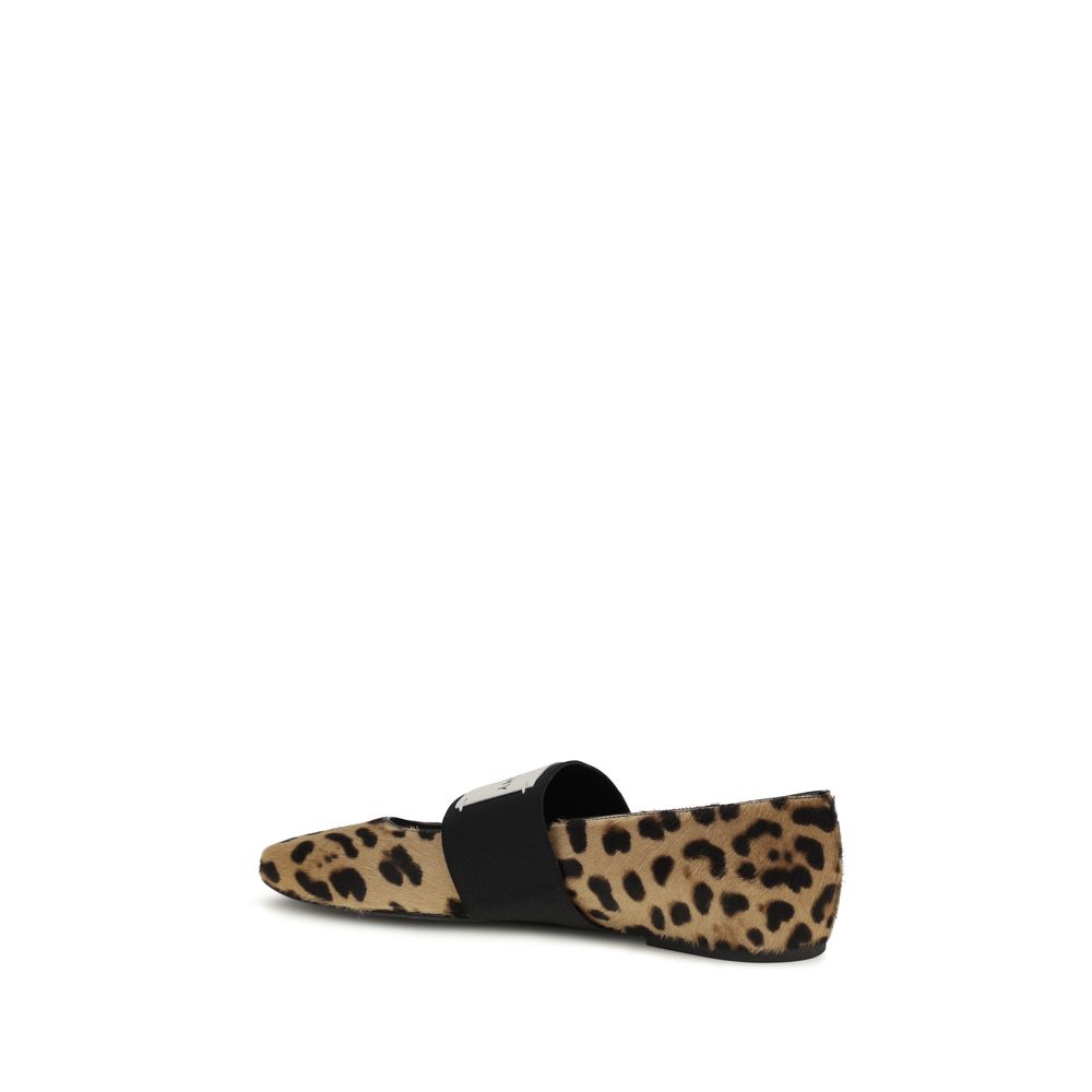 Givenchy Beige Leopard Print Calf Leather Ballet Flats