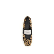 Givenchy Beige Leopard Print Calf Leather Ballet Flats