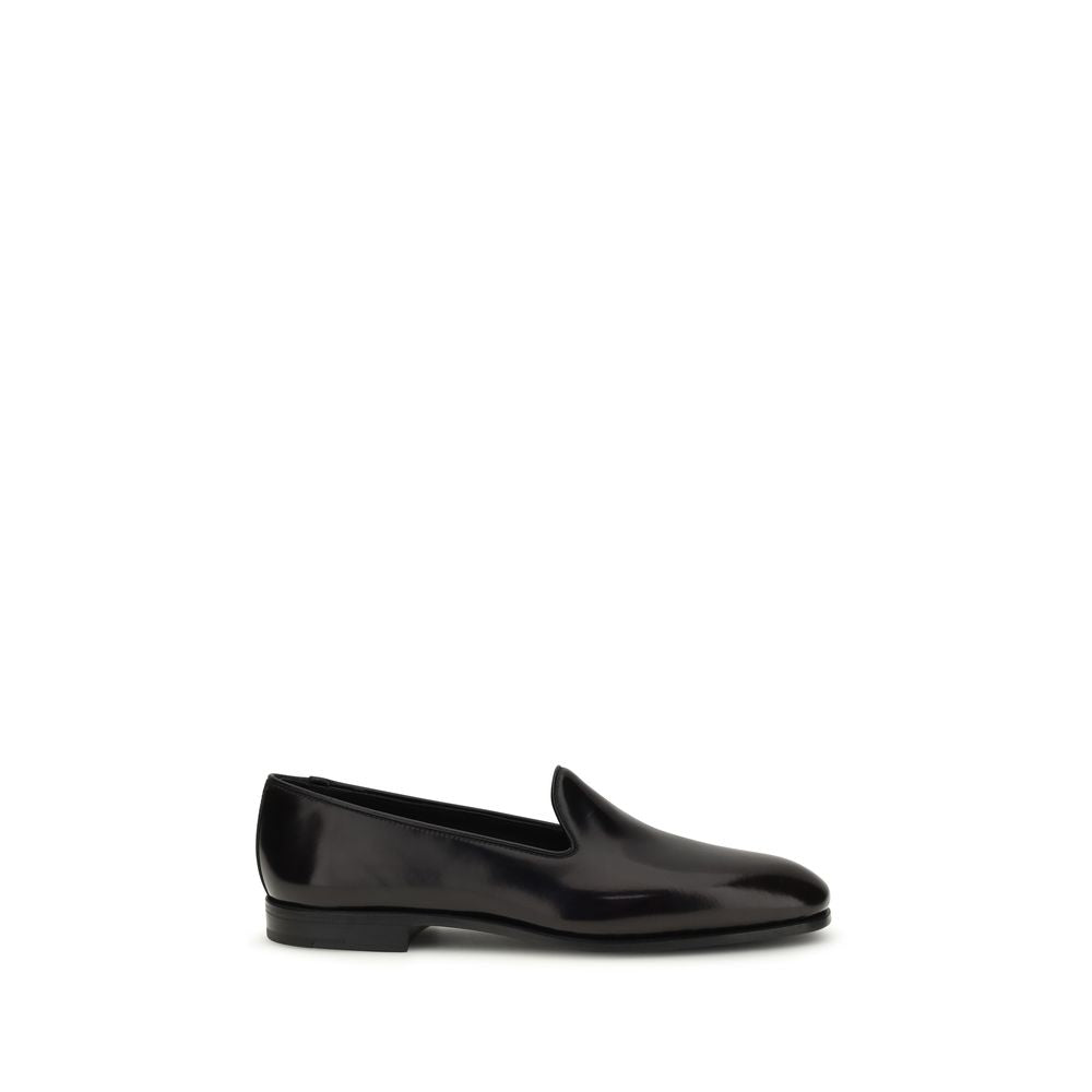 Church's Purple Calf Leather Slip-On Loafers