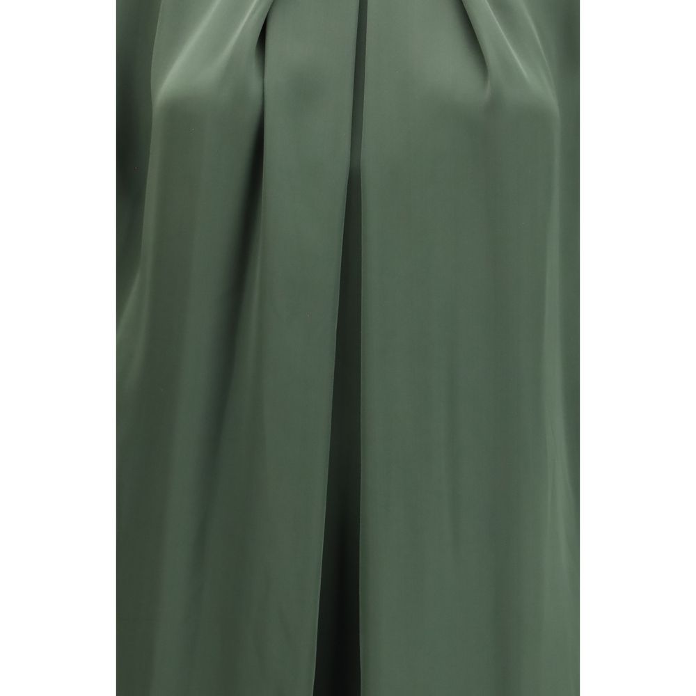 Petar Petrov Jaguar Green Silk Casual Dress