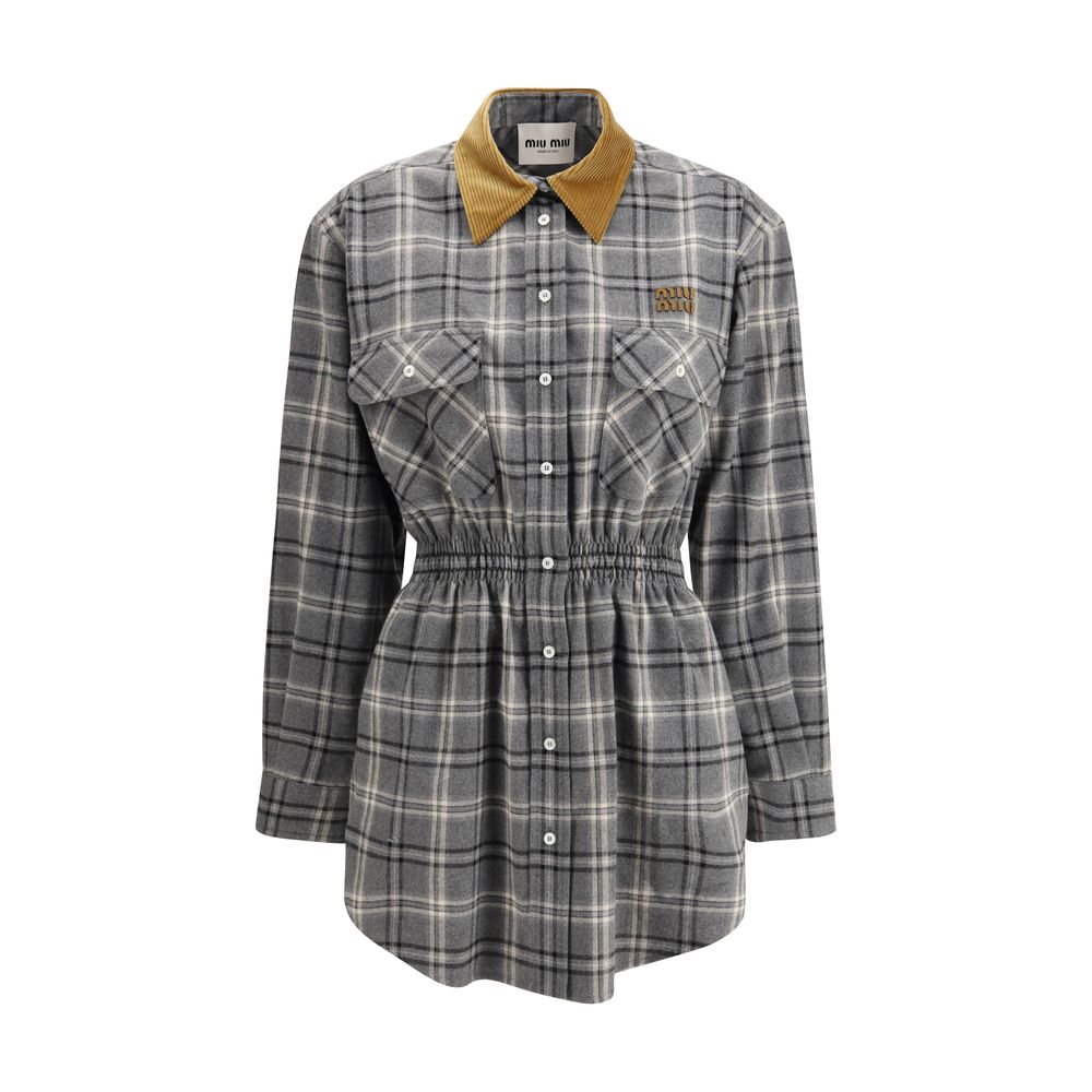Miu Miu Gray Cotton Mini-dress