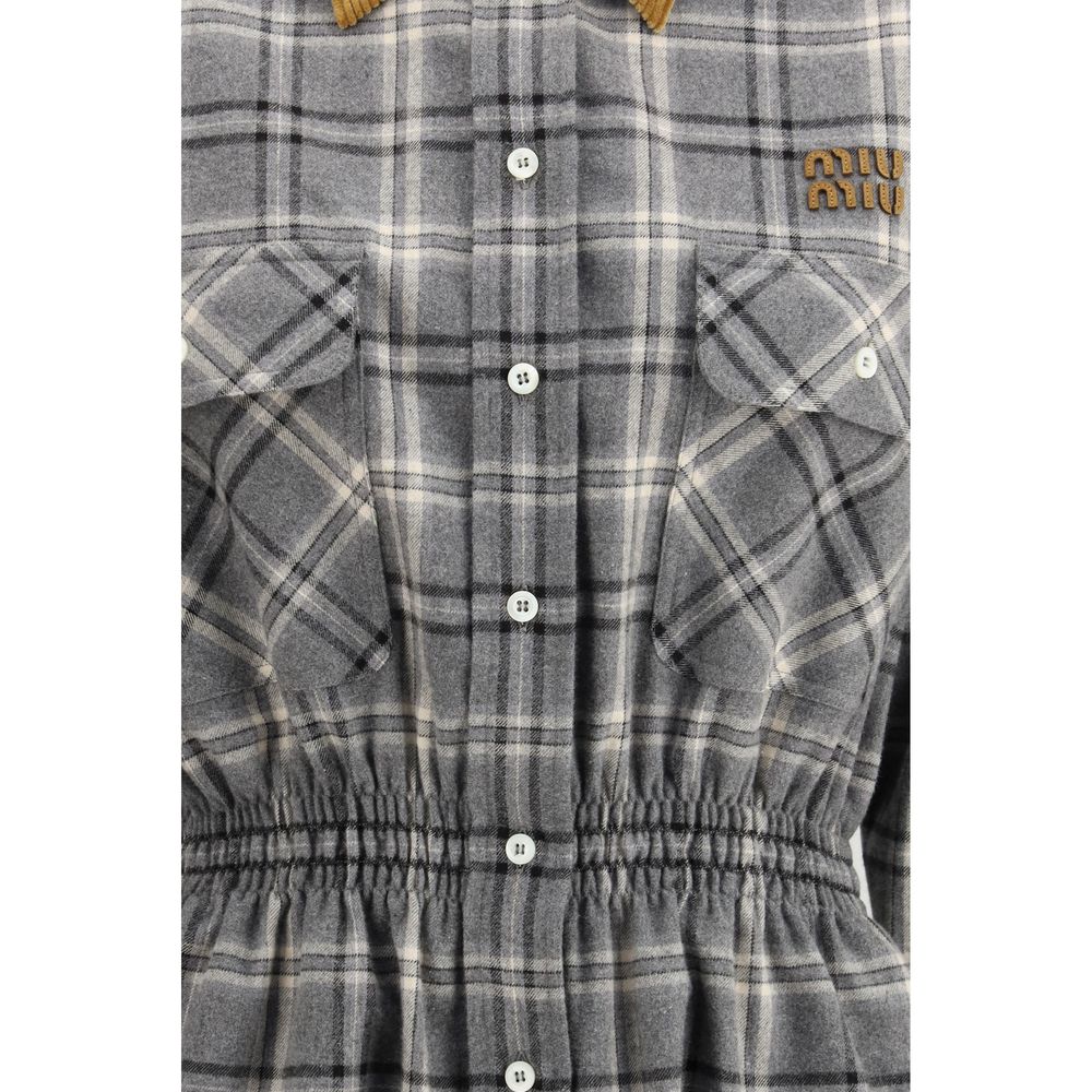 Miu Miu Gray Cotton Mini-dress