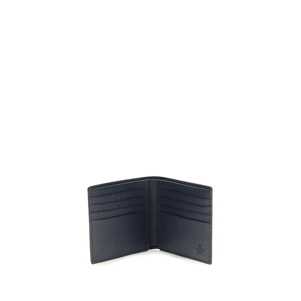 Valentino Garavani Blue Calf Leather Wallet