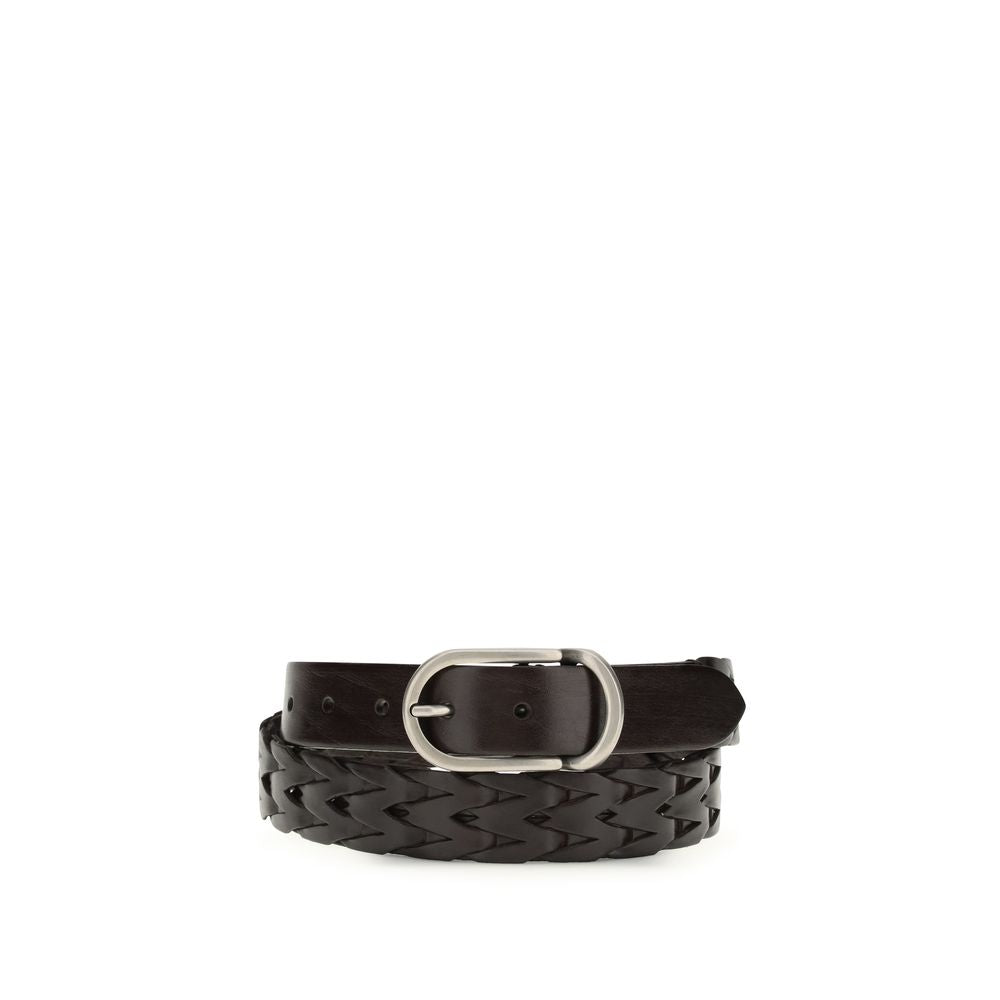 Brunello Cucinelli Black Calf Leather Belt