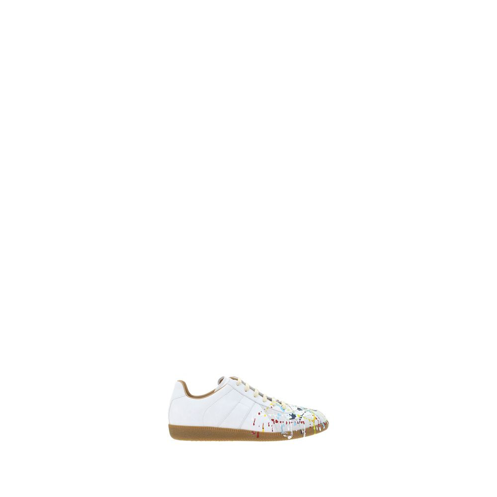 Maison Margiela White Calf Leather Low Top Sneakers