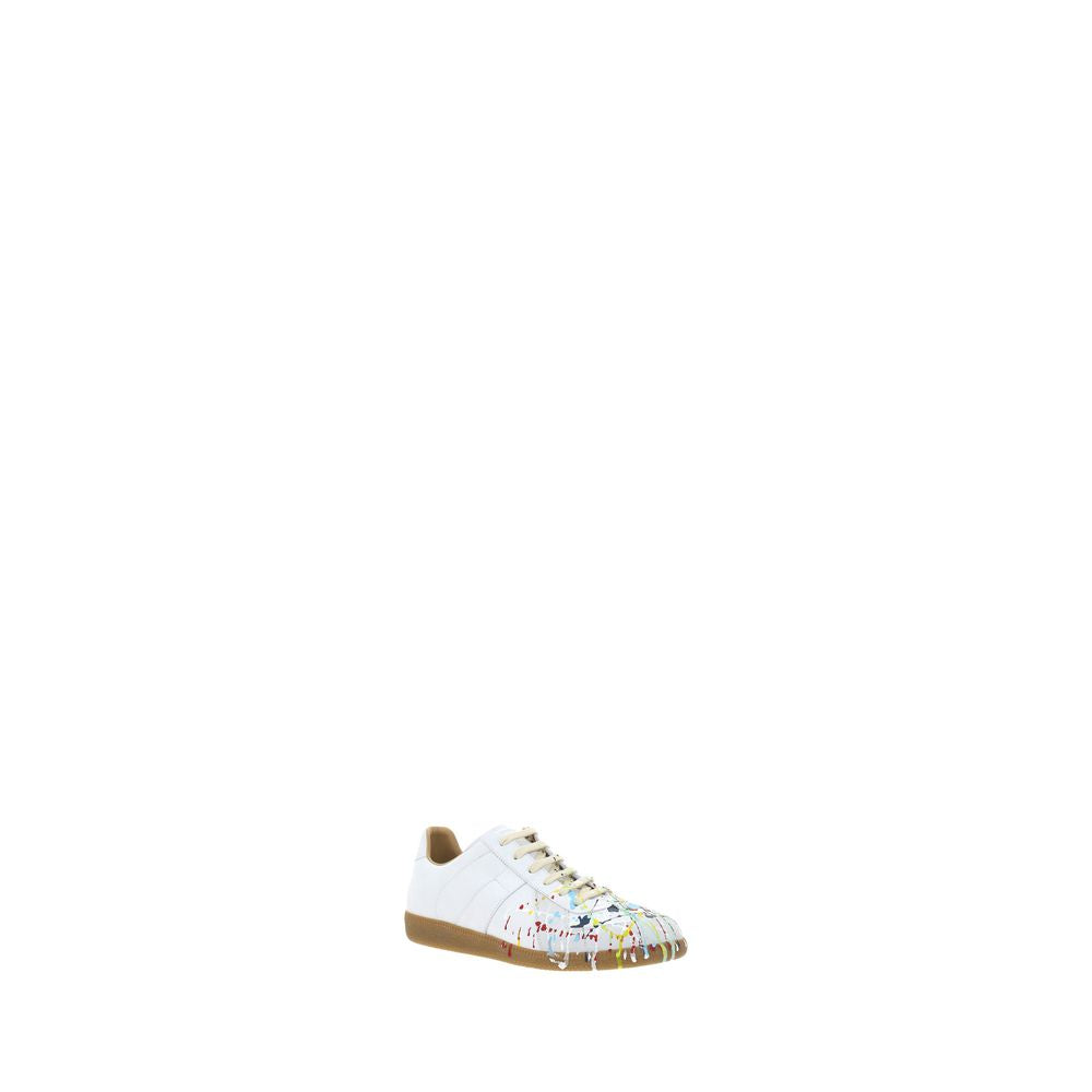 Maison Margiela White Calf Leather Low Top Sneakers