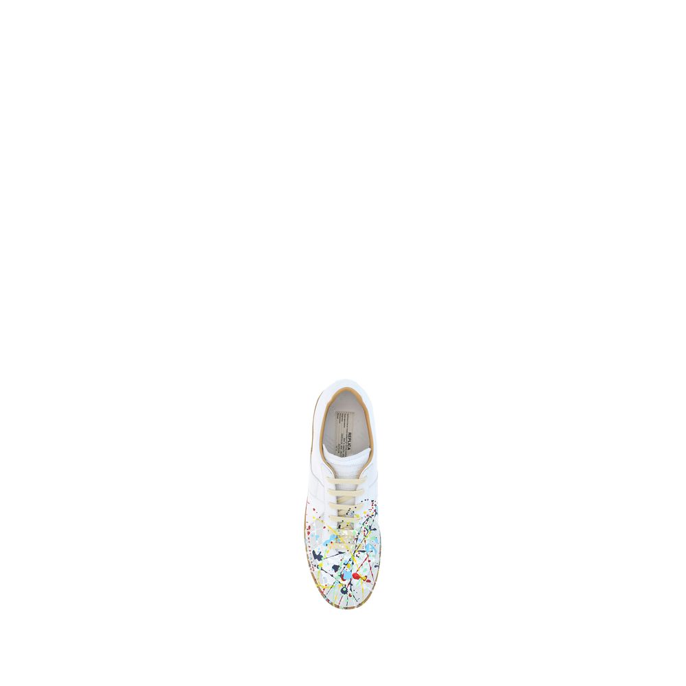 Maison Margiela White Calf Leather Low Top Sneakers