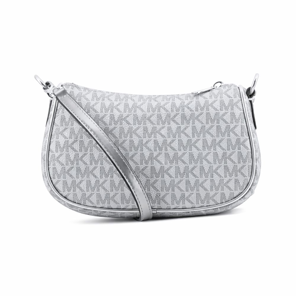 Michael Kors Grey Canvas Shoulder Bag