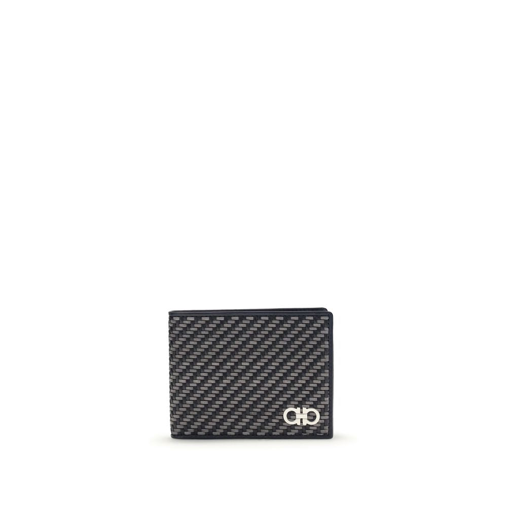 Ferragamo Gray Calf Leather Wallet