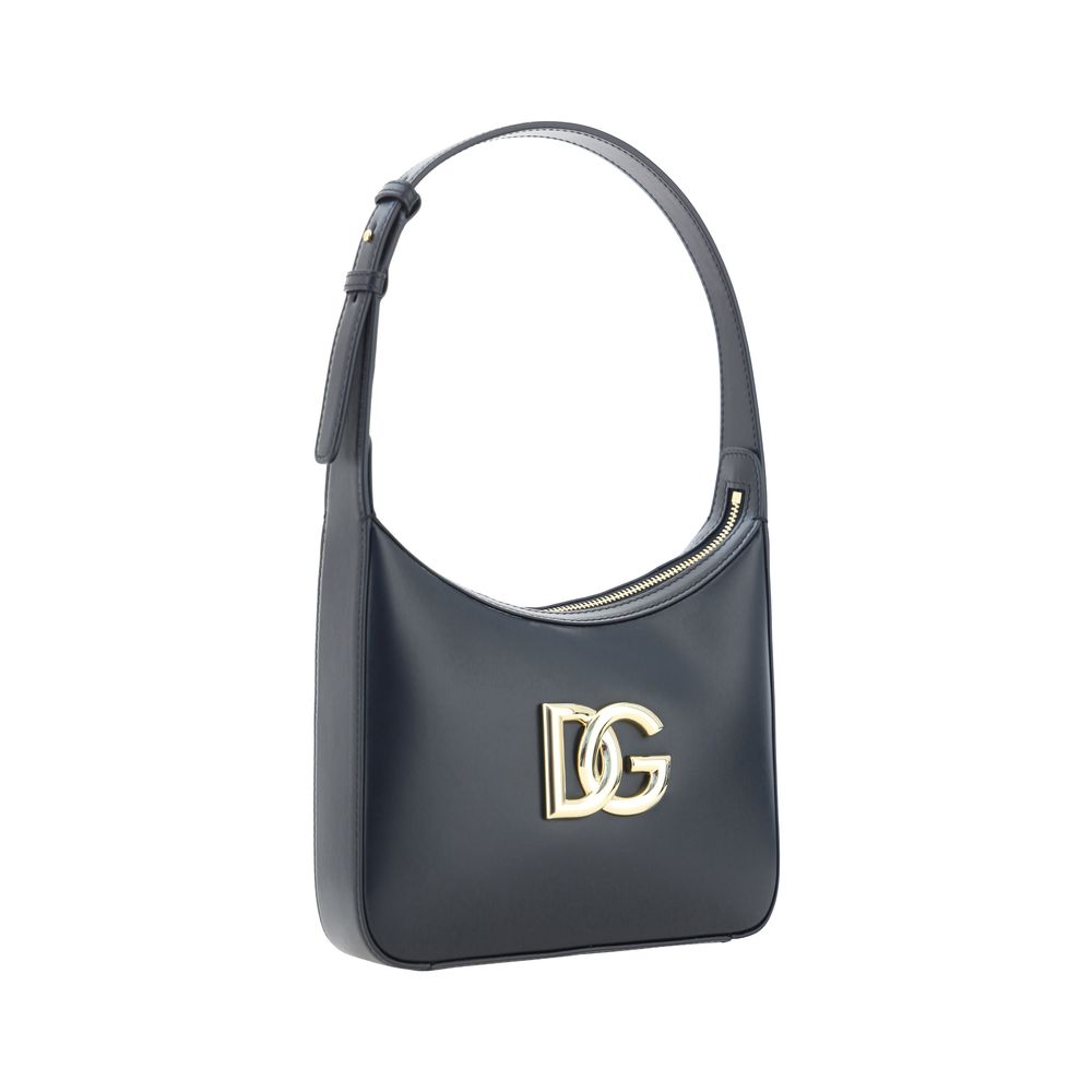 Dolce & Gabbana Black Calf Leather Shoulder Bag