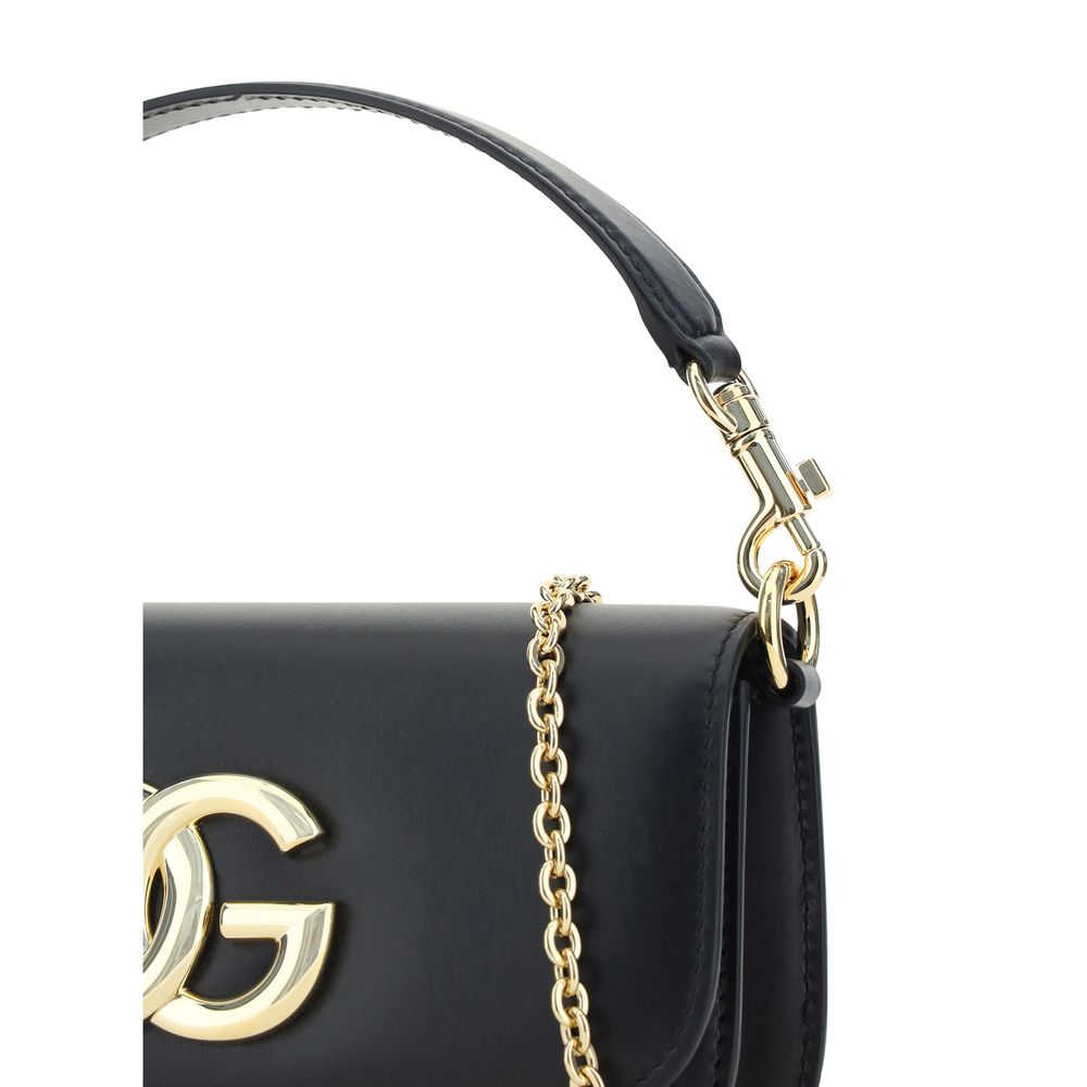 Dolce & Gabbana Black Calf Leather Shoulder Bag