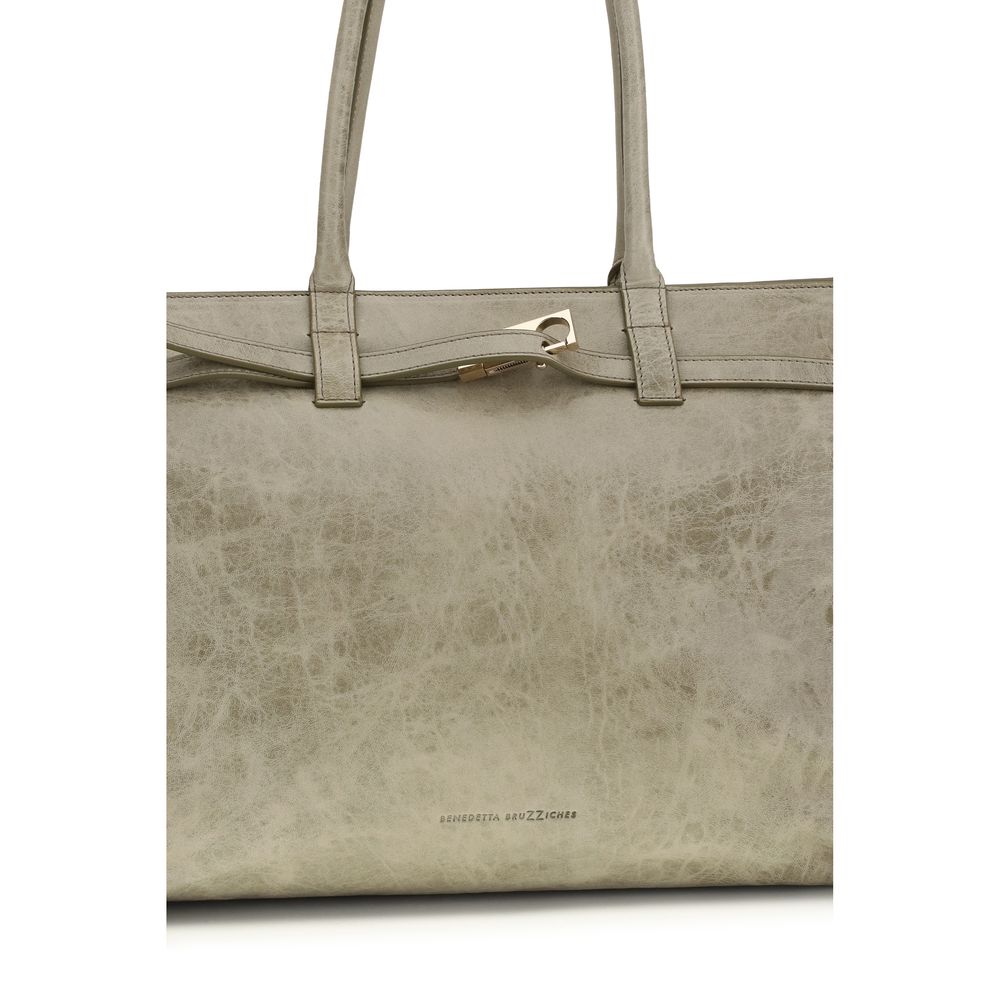 Benedetta Bruzziches Beige Calf Suede Weekend Bag