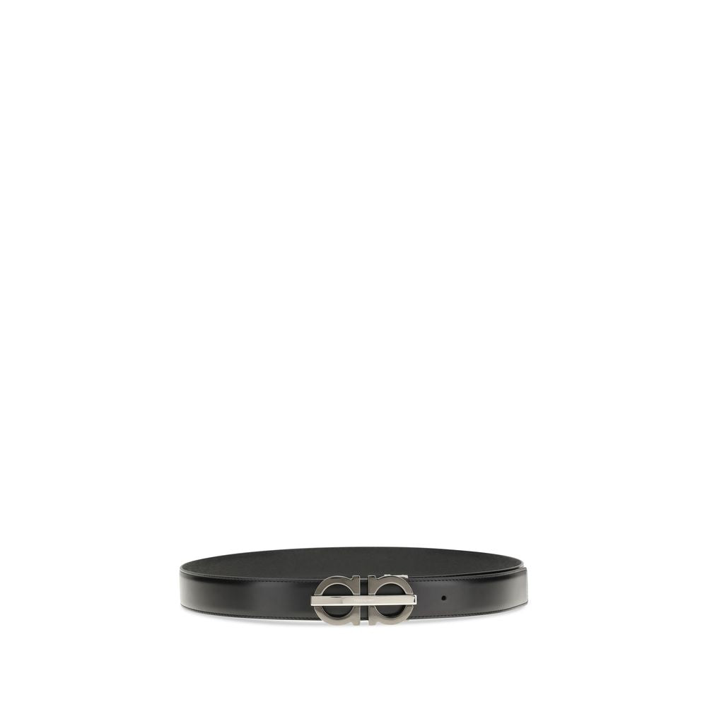 Ferragamo Black Calf Leather Regular Belt