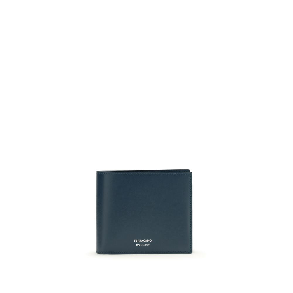 Ferragamo Blue Calf Leather Wallet