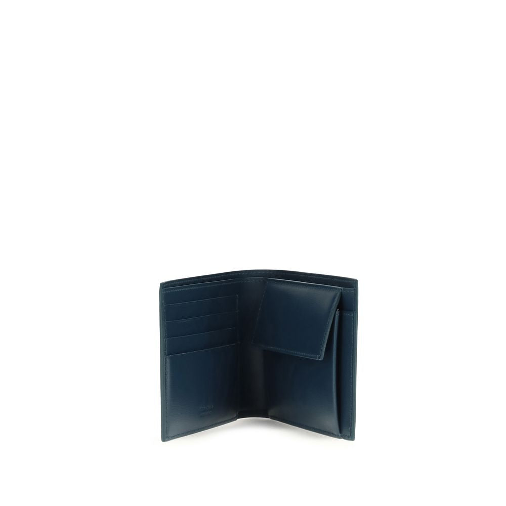 Ferragamo Blue Calf Leather Wallet