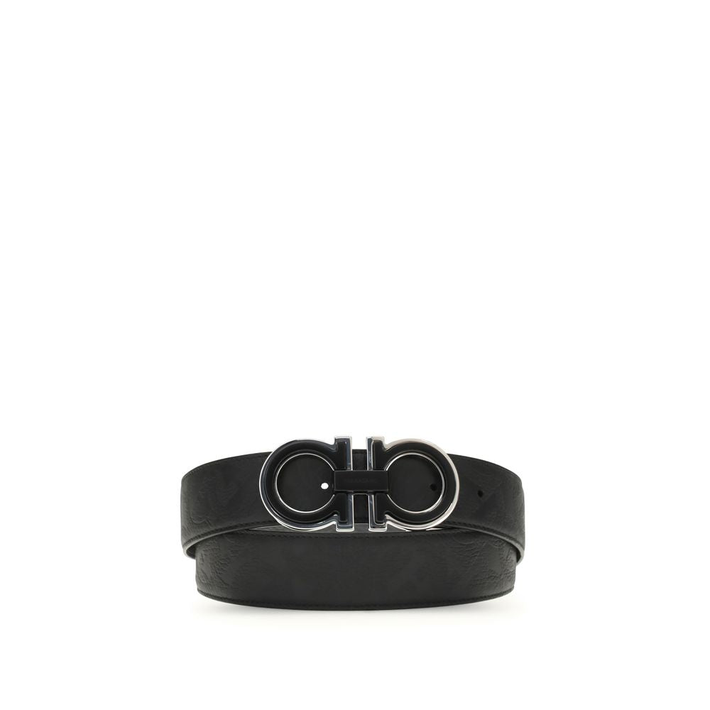 Ferragamo Black Calf Leather Regular Belt