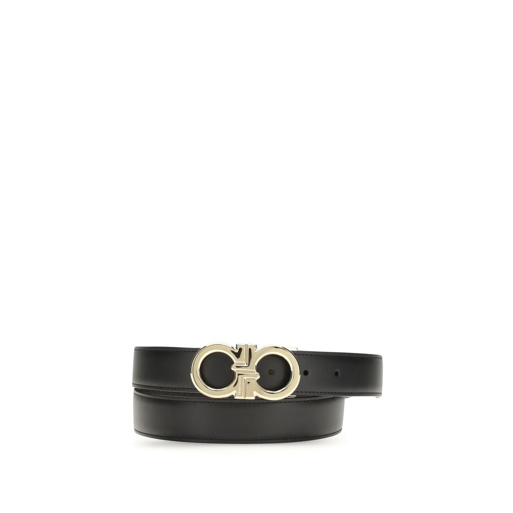 Ferragamo Black Calf Leather Regular Belt