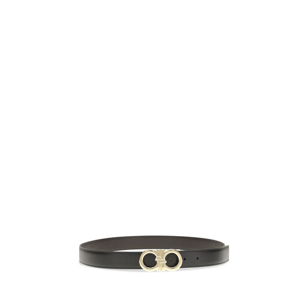 Ferragamo Black Calf Leather Regular Belt