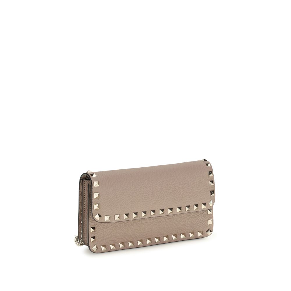 Valentino Garavani Beige Calf Leather Wallet Bag