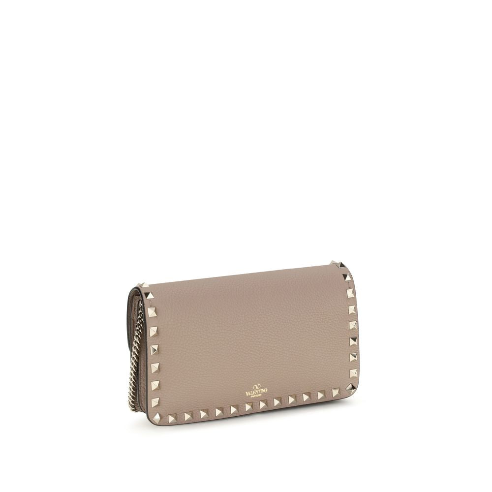 Valentino Garavani Beige Calf Leather Wallet Bag