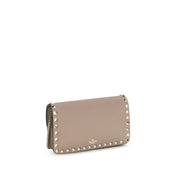 Valentino Garavani Beige Calf Leather Wallet Bag