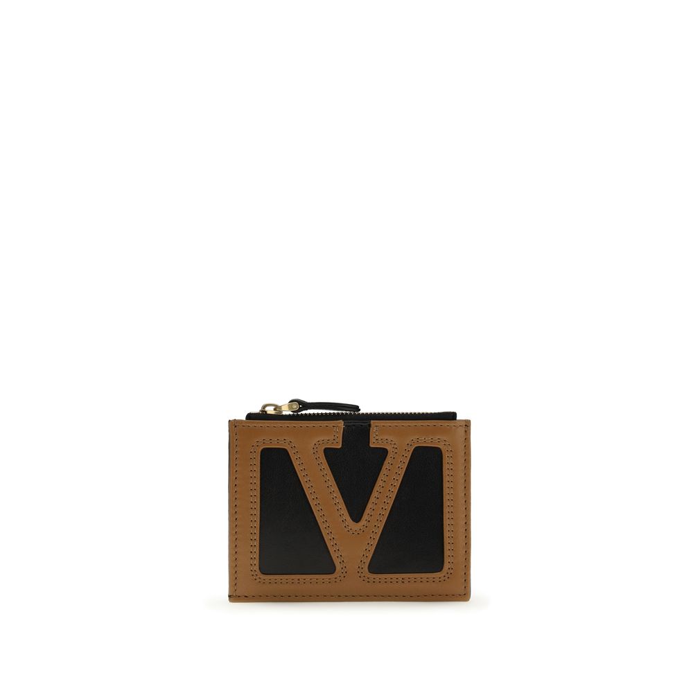 Valentino Garavani Black Calf Leather Card Holder