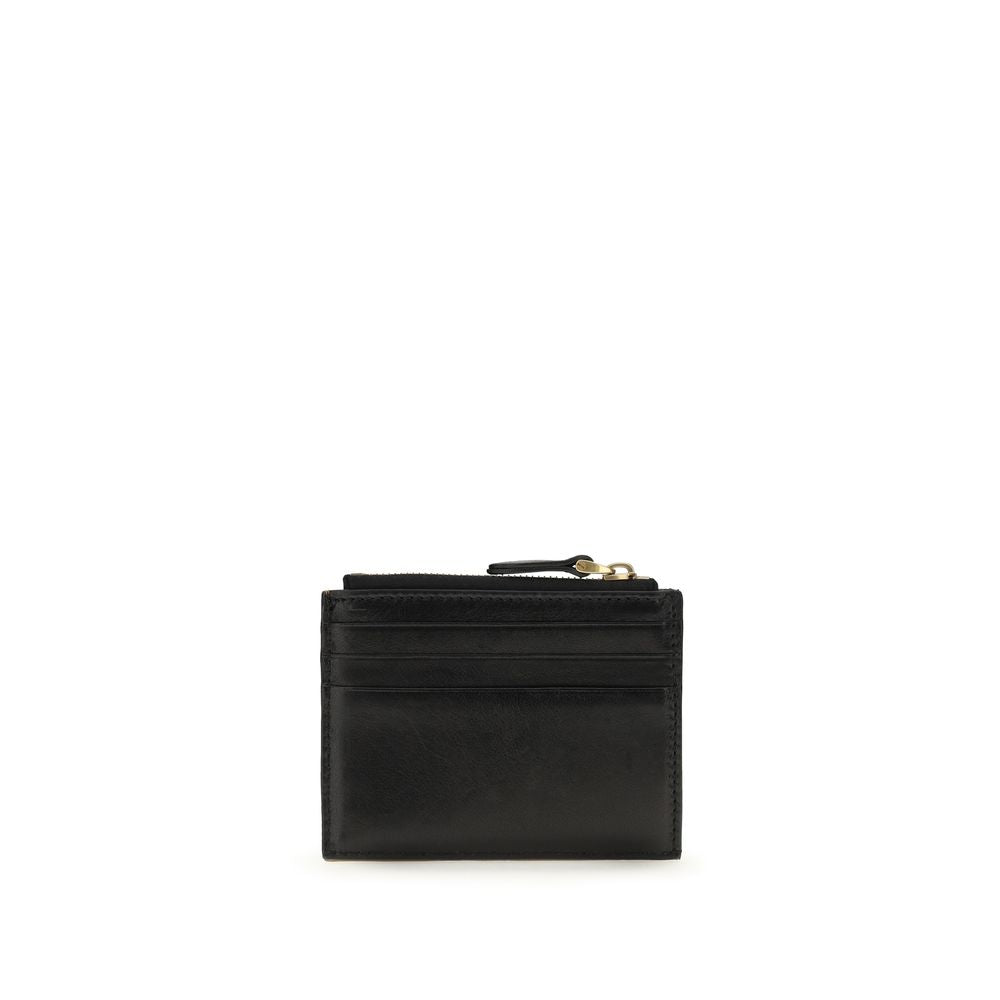 Valentino Garavani Black Calf Leather Card Holder