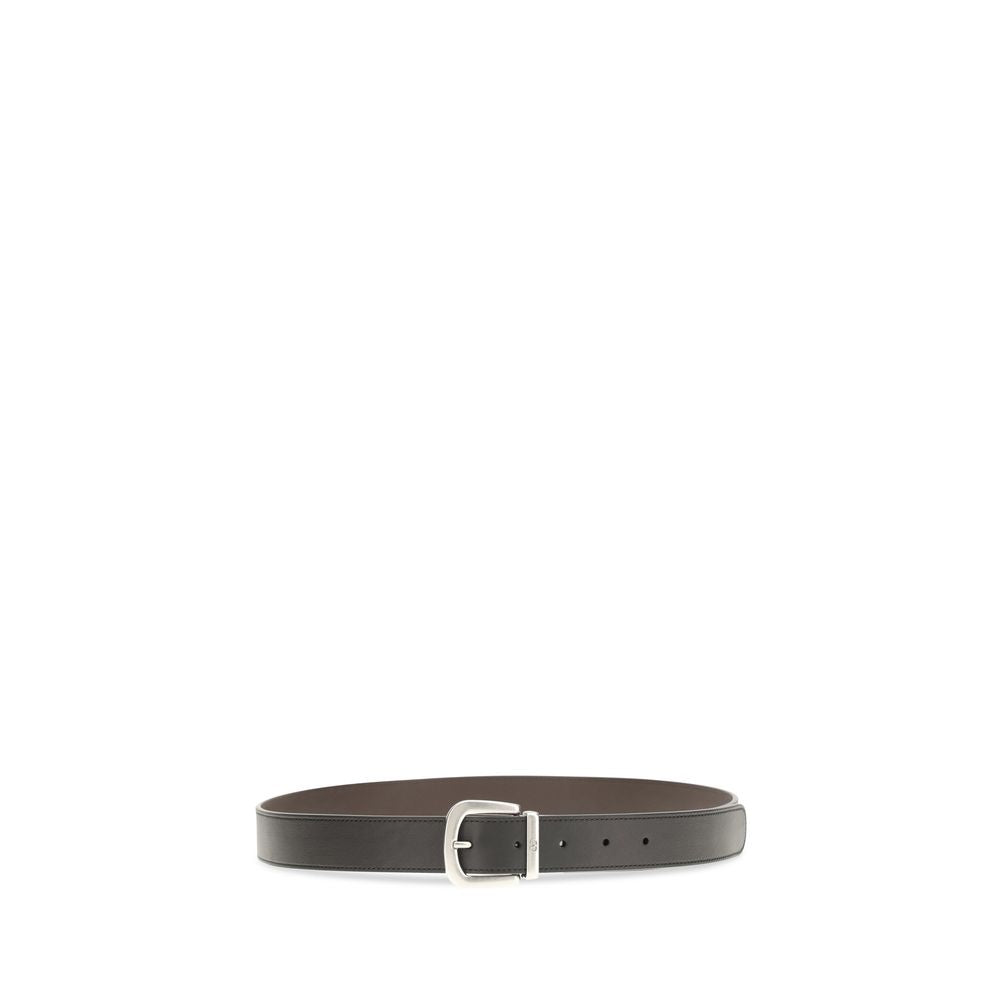 Valentino Garavani Black Calf Leather Regular Belt