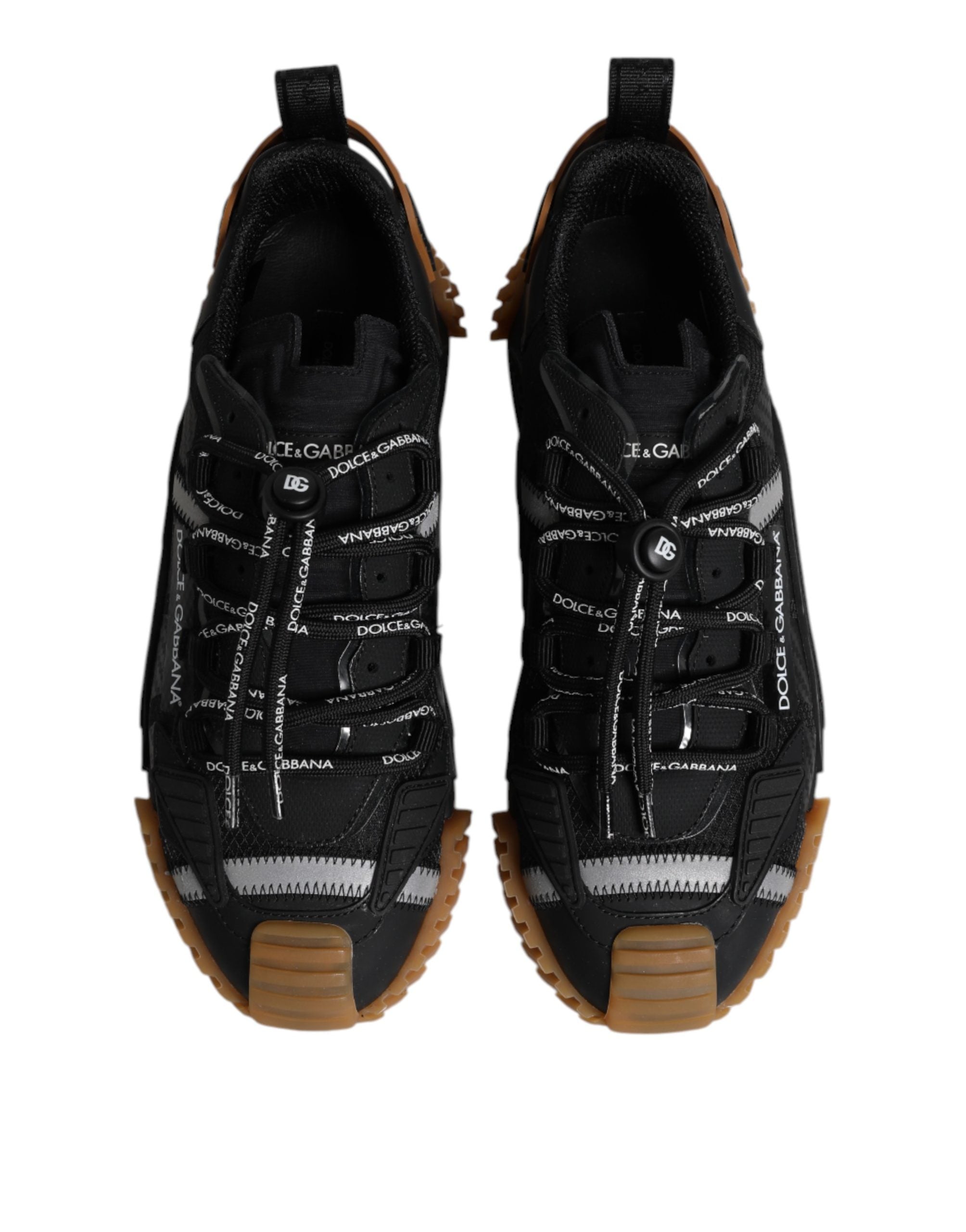 Dolce & Gabbana svarta och bruna NS1 låga sneakers med logotyp