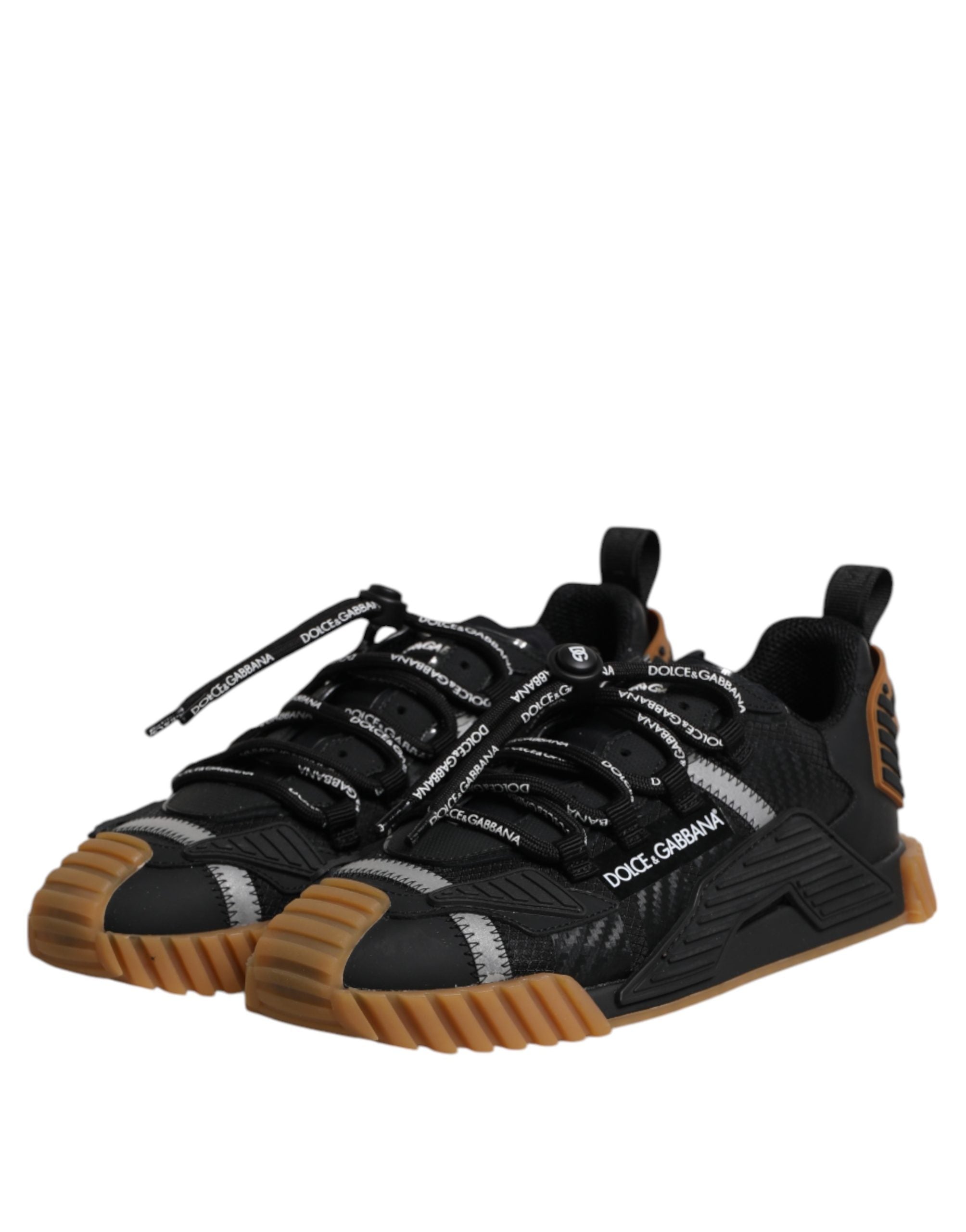 Dolce & Gabbana svarta och bruna NS1 låga sneakers med logotyp