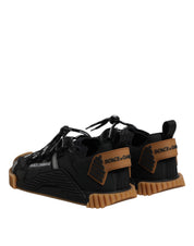 Dolce & Gabbana svarta och bruna NS1 låga sneakers med logotyp